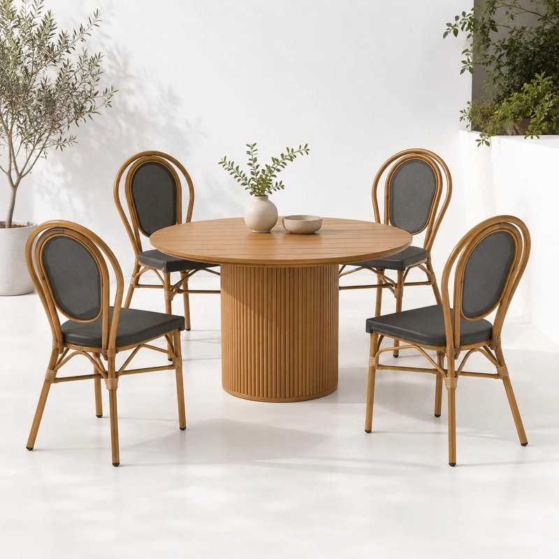 PACK DE 4 SILLAS PROVENCE PARISINA RATTAN - GRIS OSCURO - 2