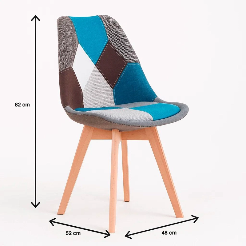 PACK DE 4 SILLAS PATCHWORK WOOD CELESTE - 4
