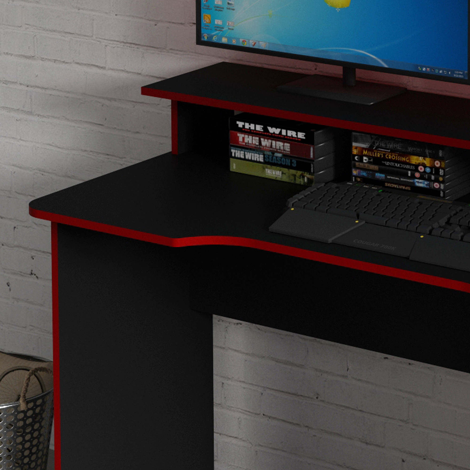ESCRITORIO GAMER TECNOMOBILI NEGRO/ROJO - 2