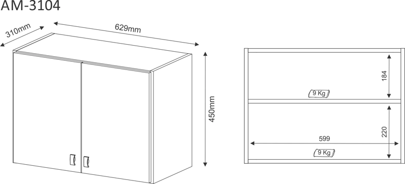 MUEBLE COCINA TECNOMOBILI AM3104 BLANCO REPISA PARED - 3