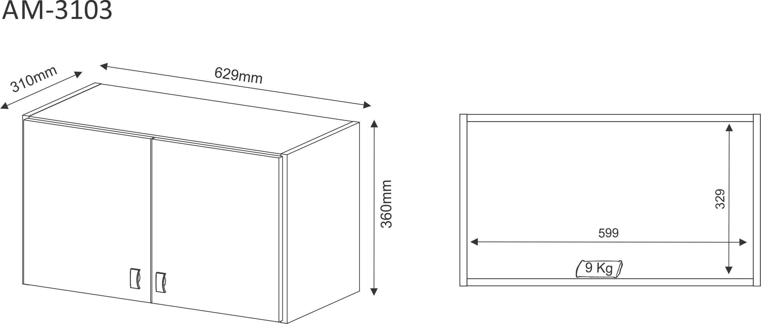 MUEBLE COCINA AM3103 BLANCO REPISA PARED TECNOMOBIL - 3