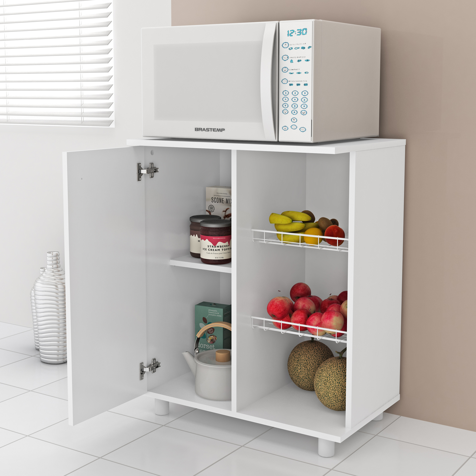 Frutero blanco 76,5 X 31,5 X 38,5 cm espesor 15mm - 3