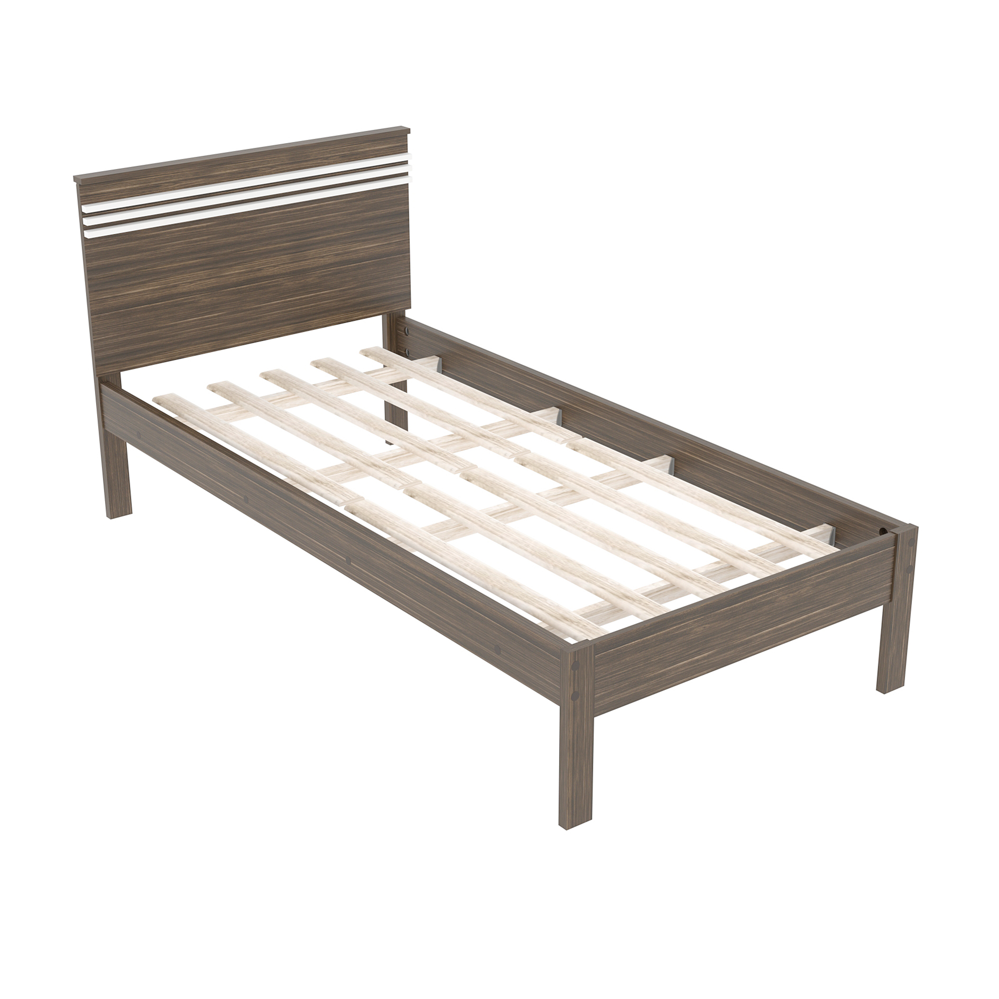CAMA 1 PLAZA COLOR NOGAL - 1