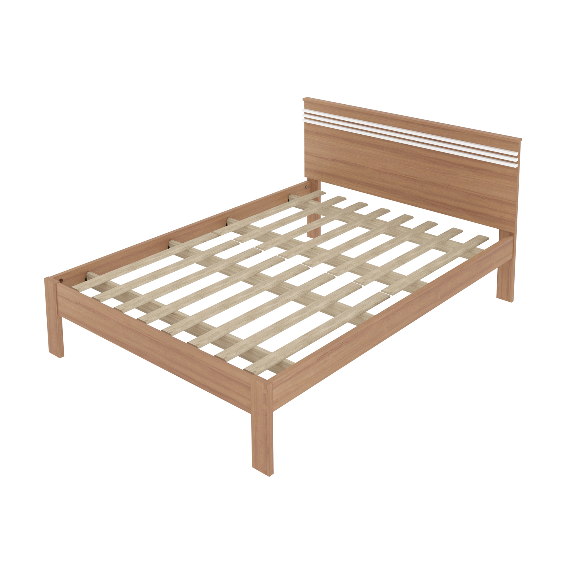 CAMA 2 PLAZAS COLOR ALMENDRA