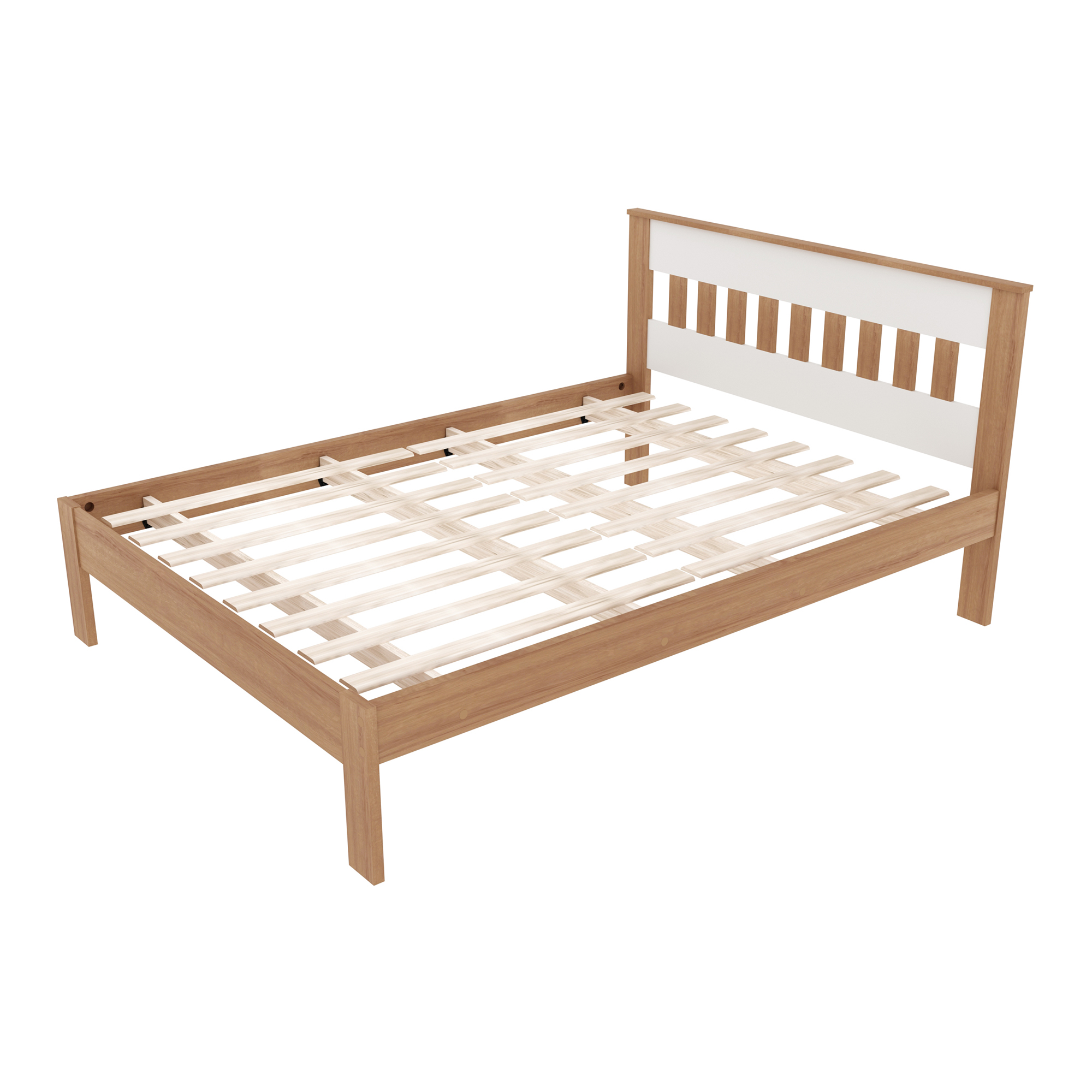 CAMA 2 PLAZAS COLOR ALMENDRA - 1