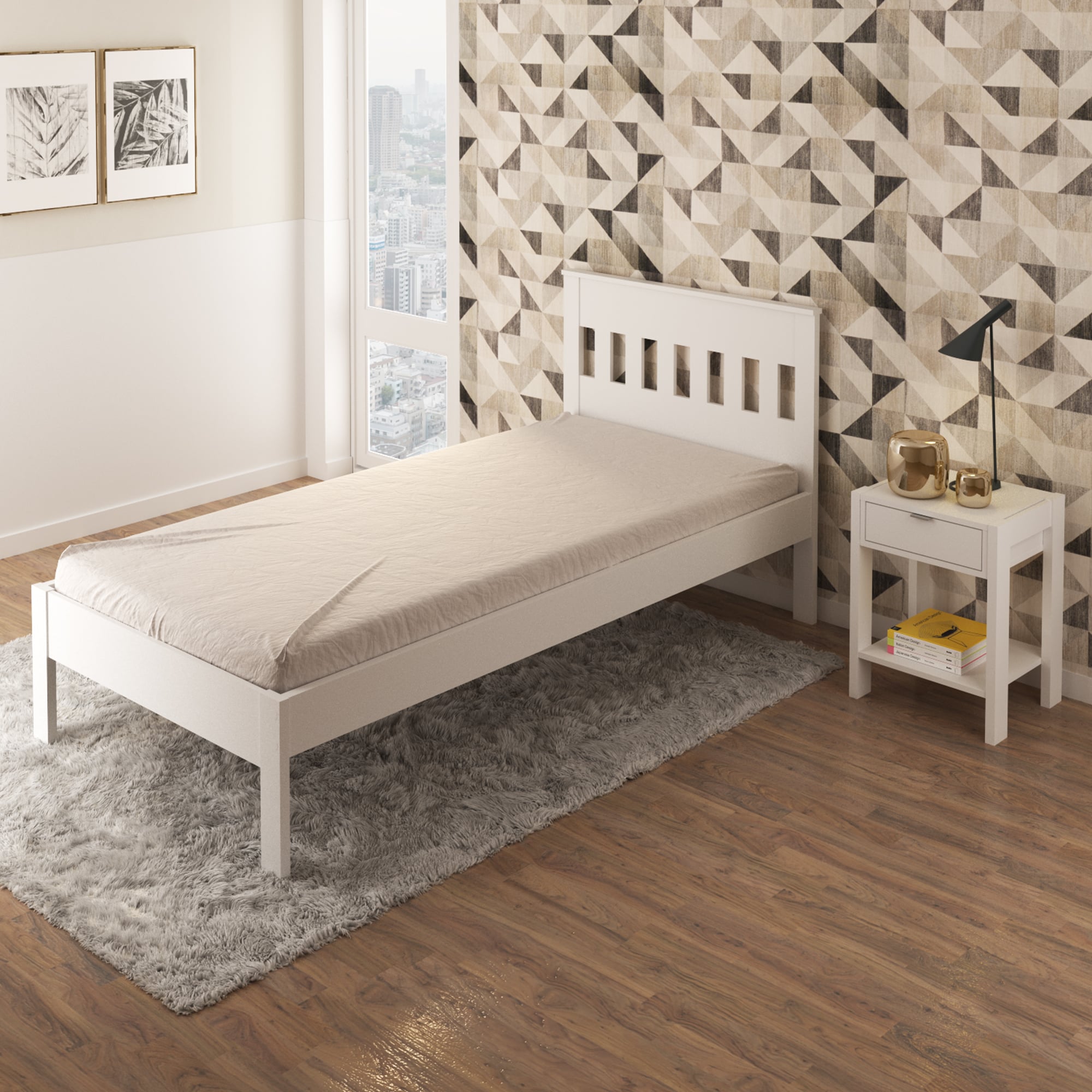 CAMA 1 PLAZA COLOR BLANCO - 2