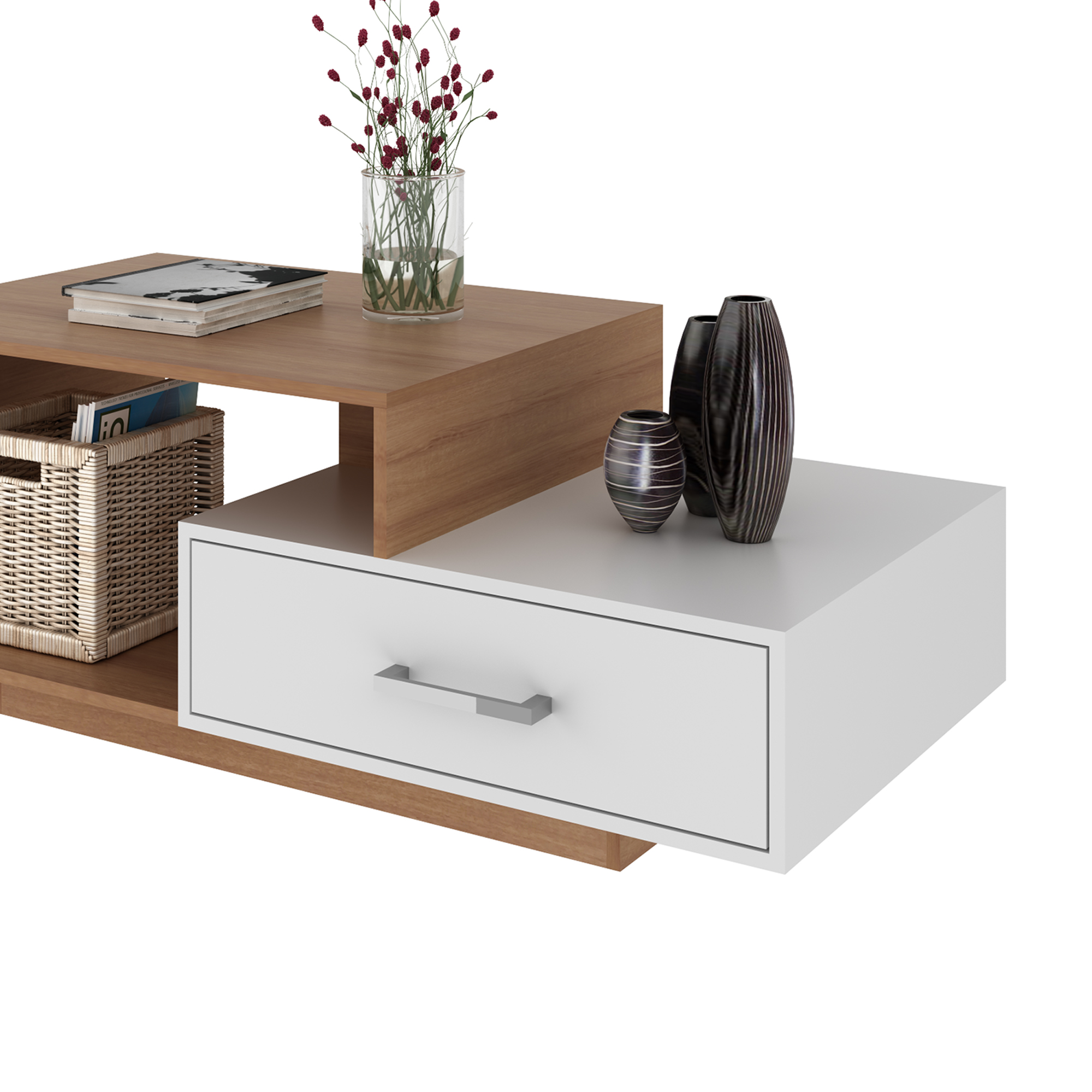 MESA CENTRO TECNOMOBILI MC2229 BLANCO ALMENDRA - 2