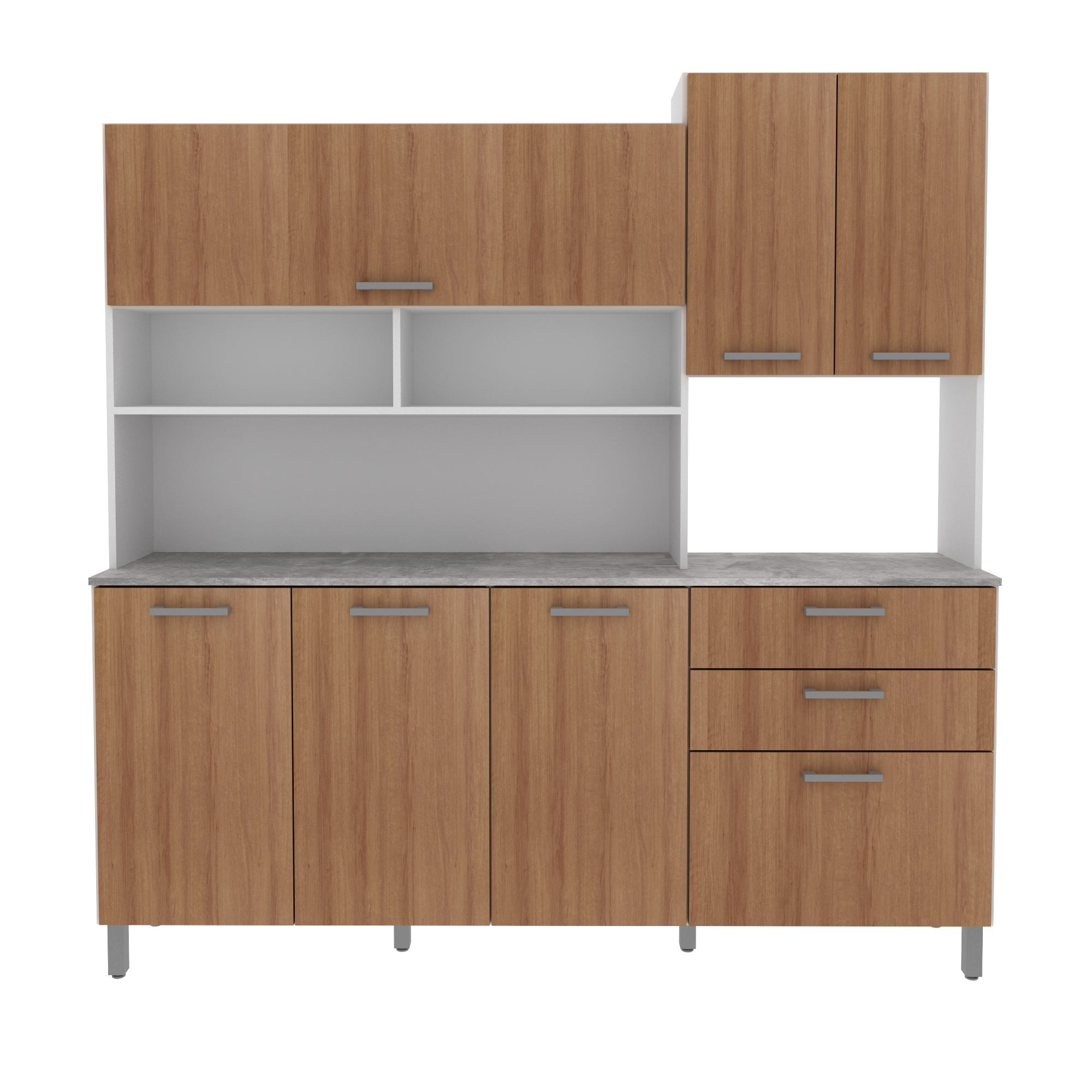 KIT TECNOMOBILI CZ1014BA MUEBLE COCINA 6 PTAS 3CAJONES COLOR BLANCO/ALMENDRA MDP - 1