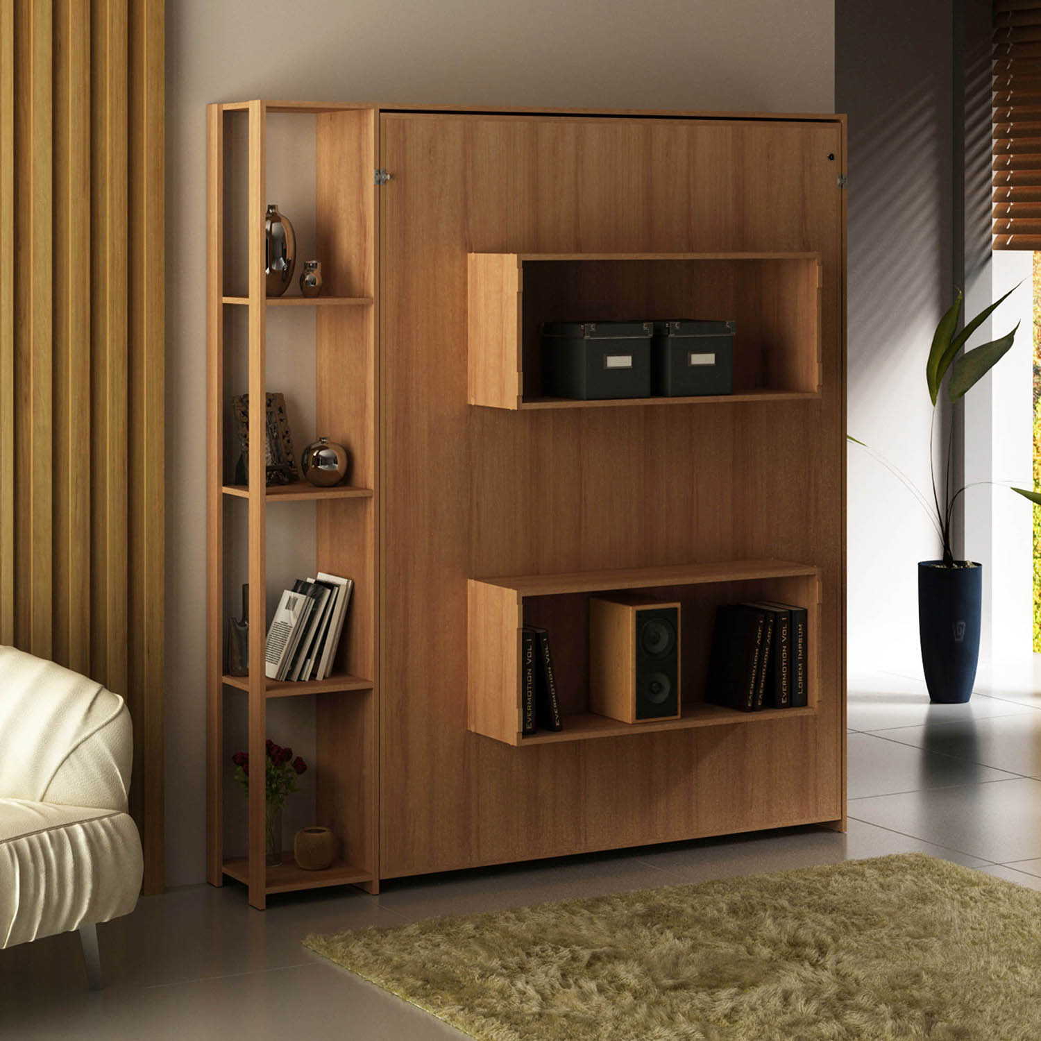 CAMA TECNOMOBILI CM8014.0002 MULTIFUNCIONAL COLCHÓN FULL MDP ALMENDRA 140 X 190 CM - 6
