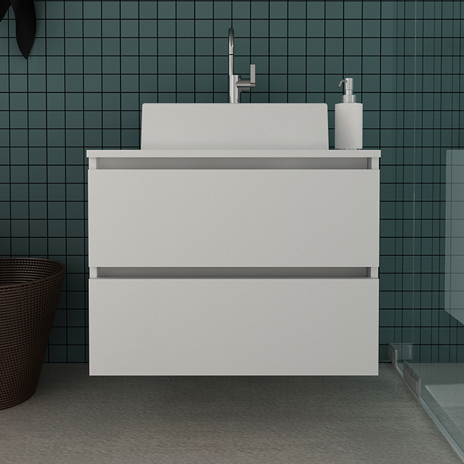 MUEBLE TECNOMOBILI BN3607.0001 BAÑO AEREO CON 2 CAJONES MDP BLANCO - 2