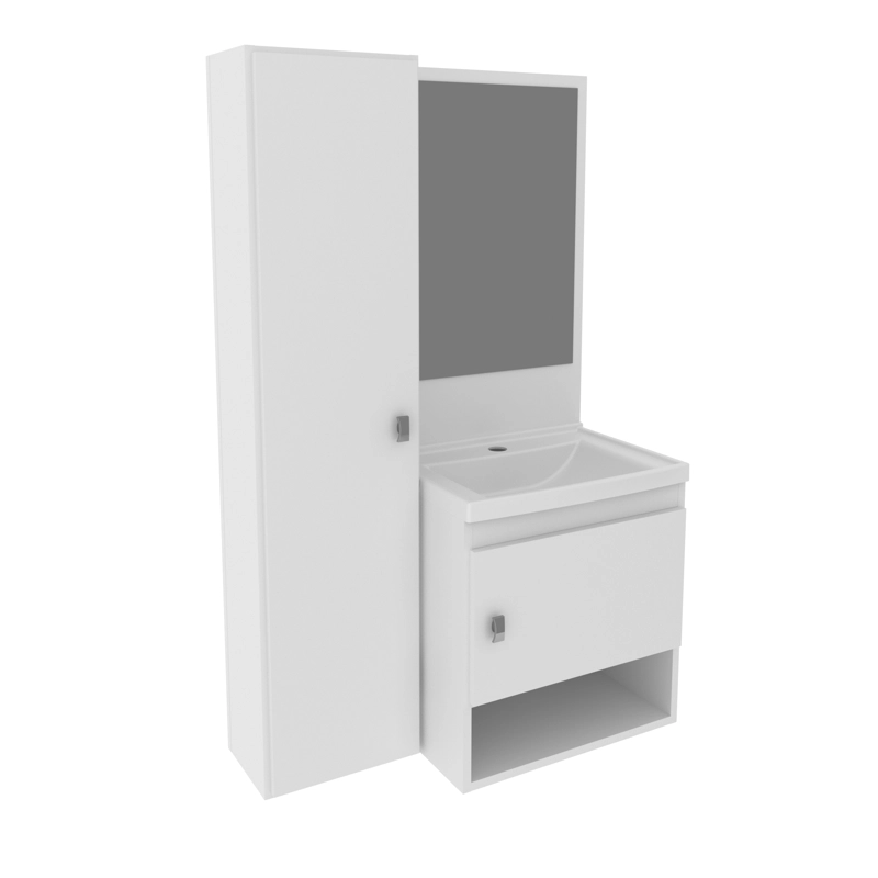 MUEBLE BAÑO AEREO CON 2 PUERTAS EN COLOR BLANCO - 1