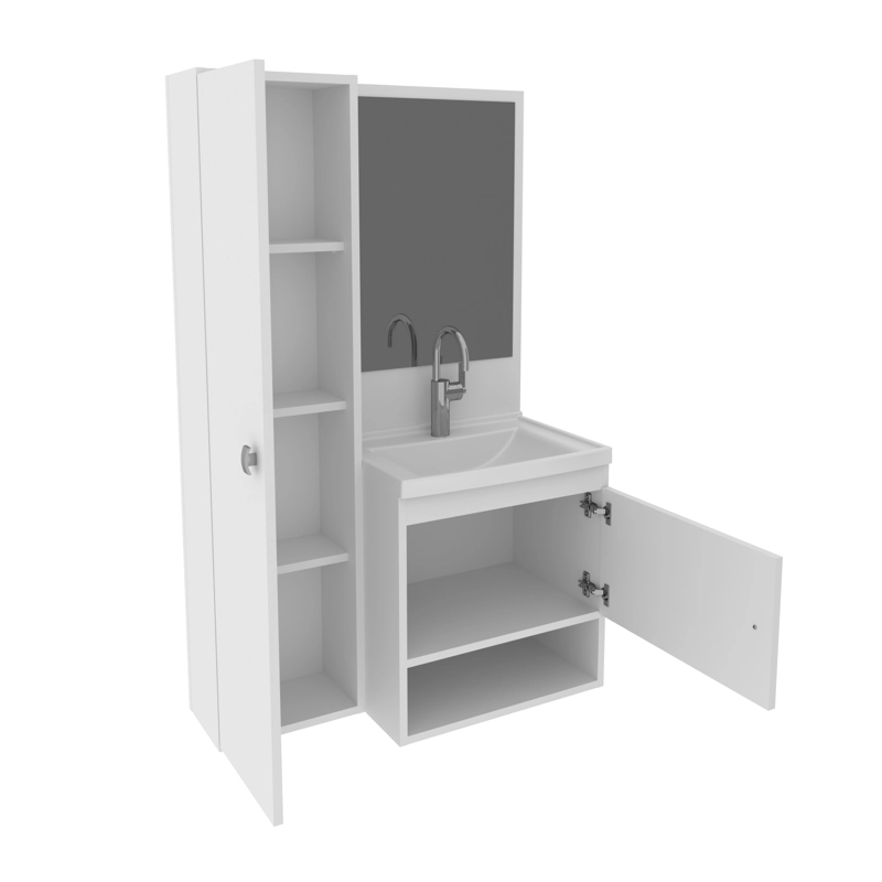 MUEBLE BAÑO AEREO CON 2 PUERTAS EN COLOR BLANCO - 3