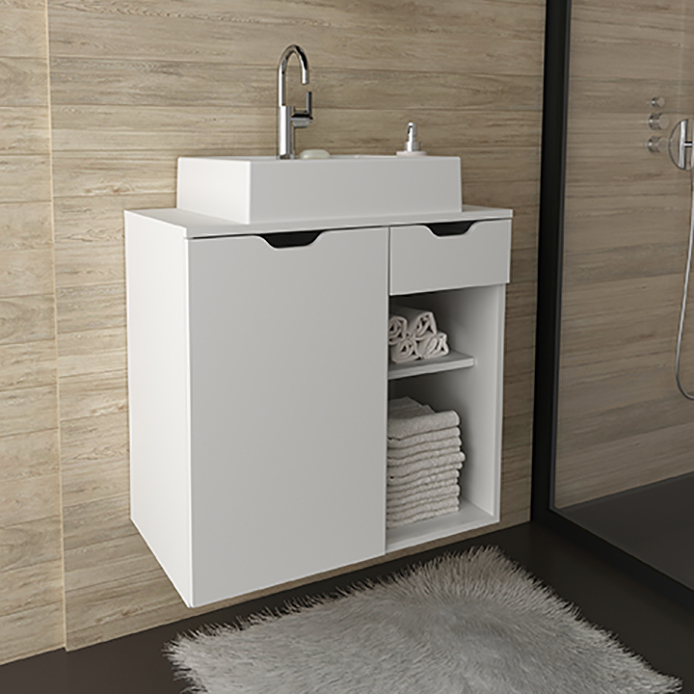 MUEBLE TECNOMOBILI BN3605.0001 BAÑO AEREO CON 1 CAJÓN Y 1 PUERTA MDP BLANCO - 2