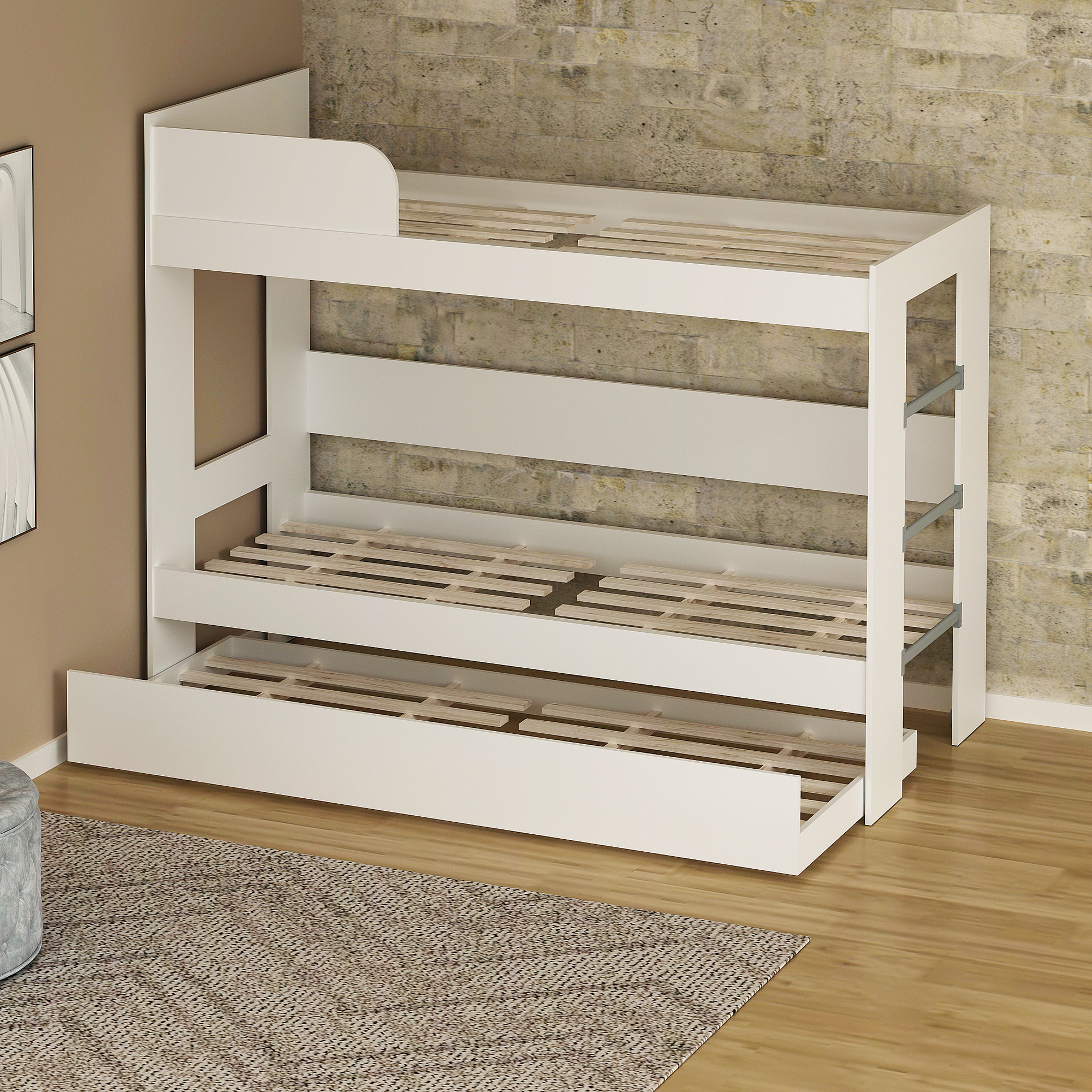 CAMAROTE LITERA TRIPLE BLANCO CM8003 155 X 193 X 96,5 CM - 3