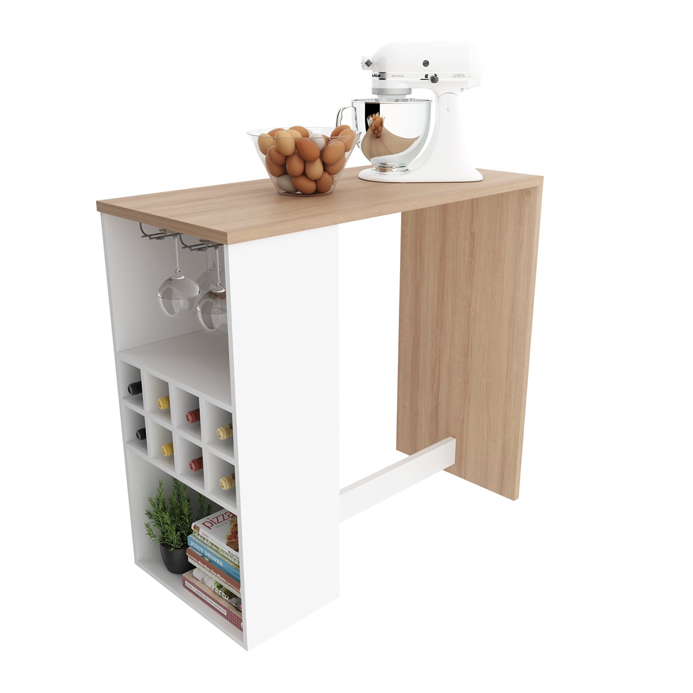 MESA TECNOMOBILI AD5003.0003 COCINA ISLA BLANCO-ALMENDRA MDP - 1