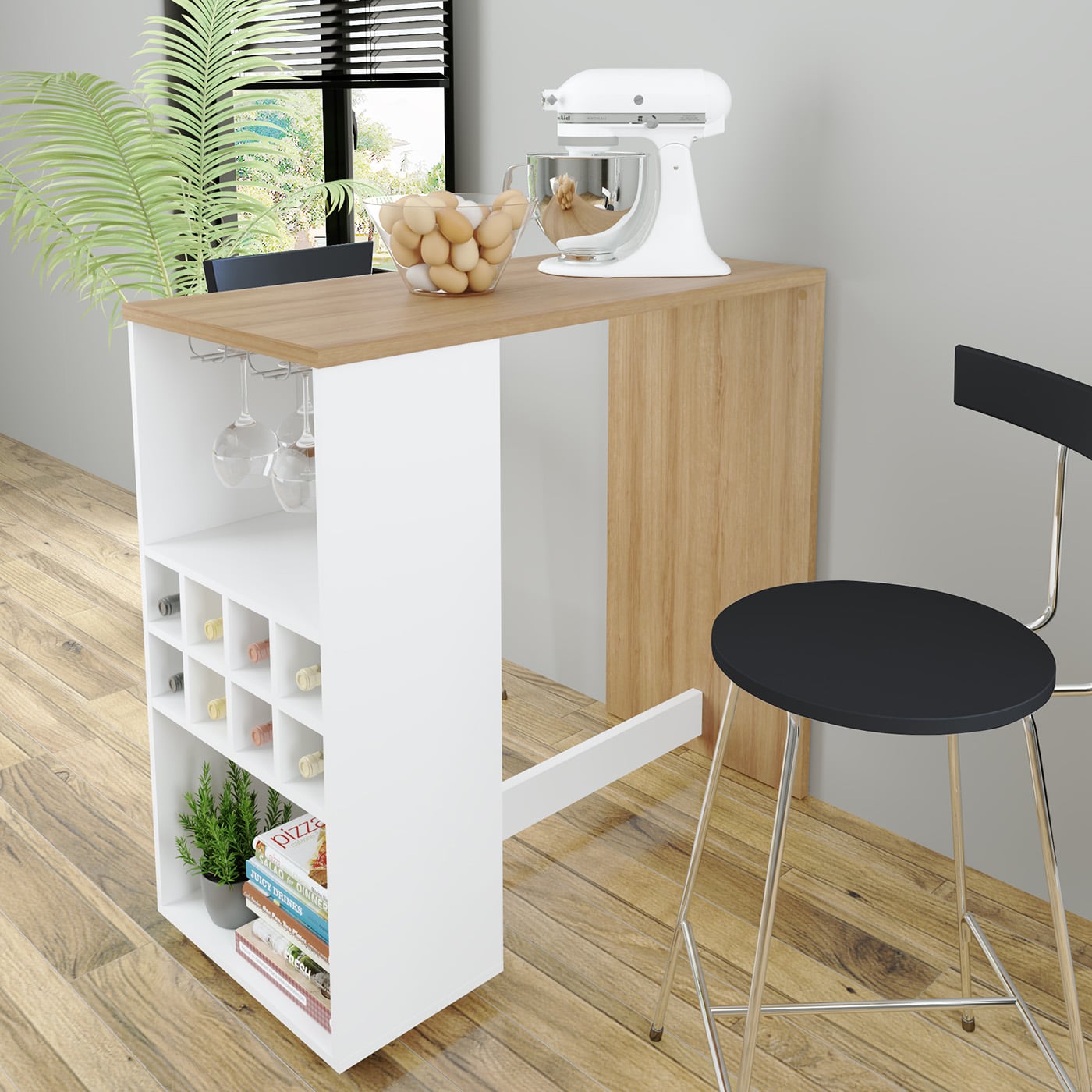 MESA TECNOMOBILI AD5003.0003 COCINA ISLA BLANCO-ALMENDRA MDP - 3