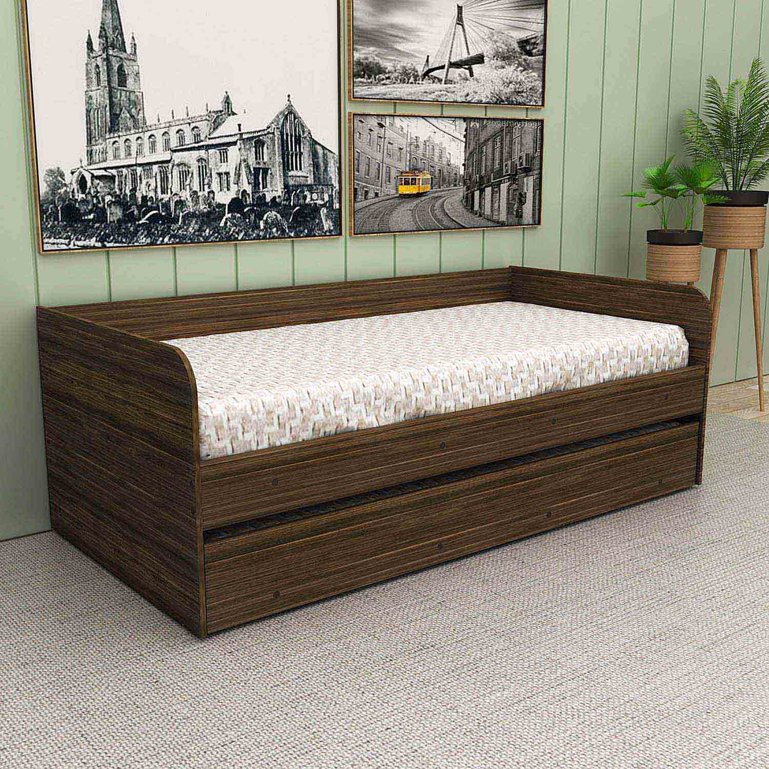 SOFÁ-CAMA NOGAL 1 PLAZA 68 X 193 X 95,2 CM SIN COLCHÓN CM8032.0003 - 1