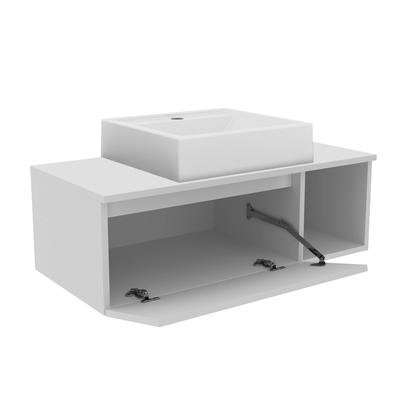 MUEBLE BAÑO AEREO 1 PUERTA CON LAVAMANOS BLANCO BN3601.0103 - 3