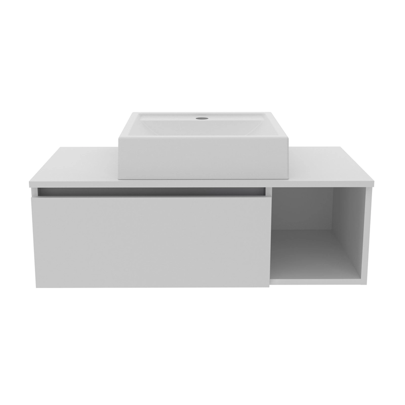 MUEBLE BAÑO AEREO 1 PUERTA CON LAVAMANOS BLANCO BN3601.0103 - 4