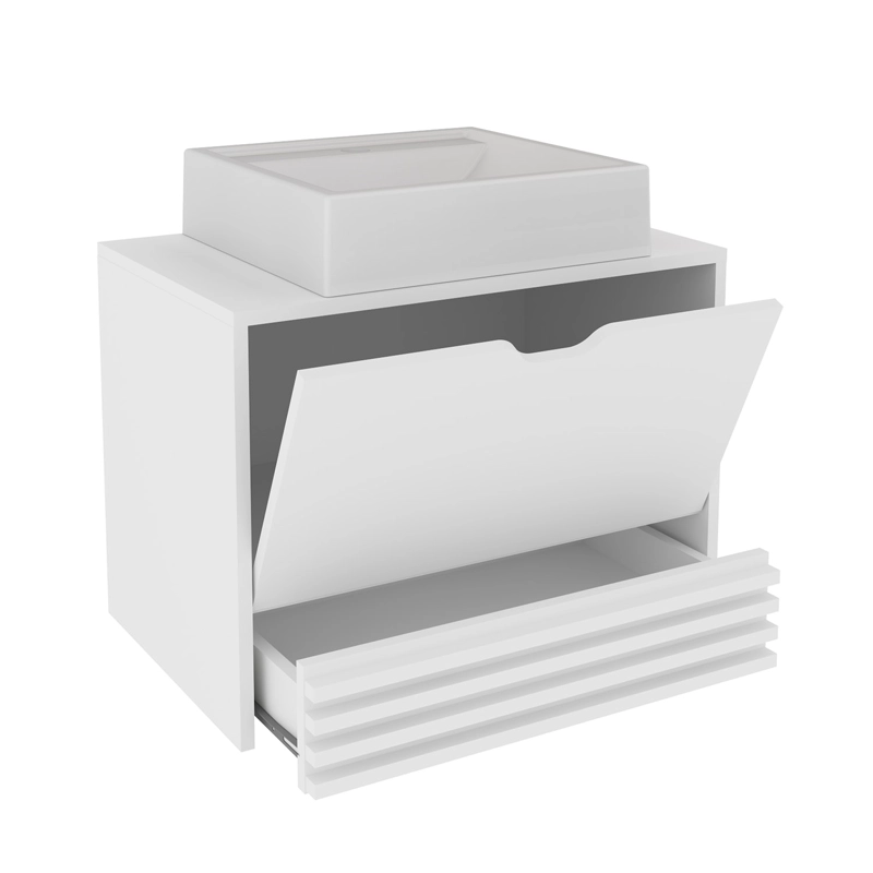 MUEBLE BAÑO AEREO 1 PUERTA 1 CAJÓN CON LAVAMANOS BLANCO BN3613.0100 - 3