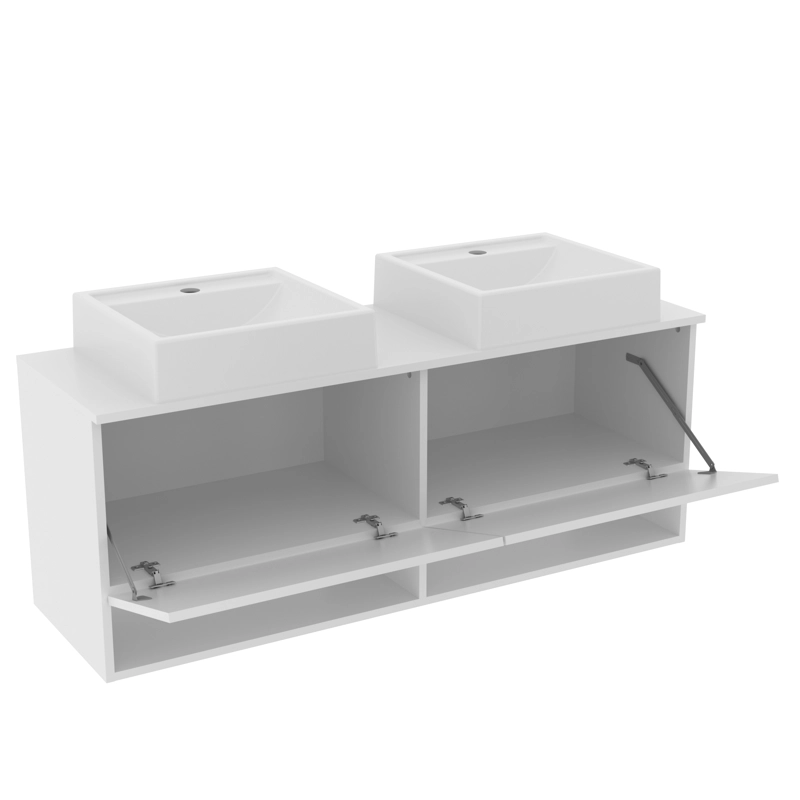 MUEBLE DE BAÑO AEREO CON 2 LAVAMANOS BLANCO BN3685.0102 - 4