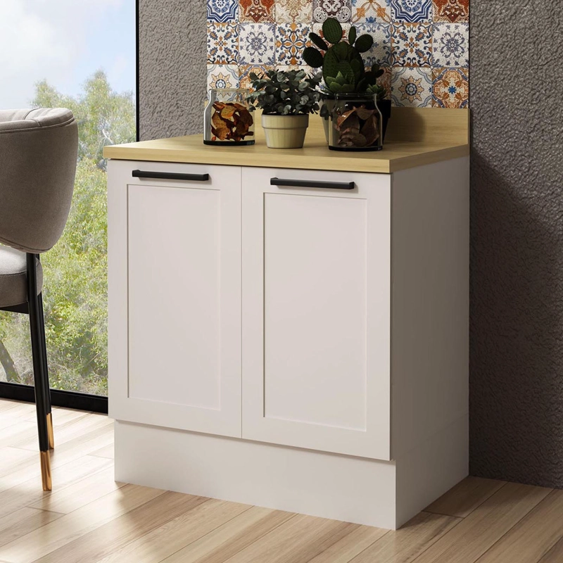 MUEBLE BASE COCINA 2 PUERTAS BLANCO/ALMENDRA GRAZI 80 CM CZ4301.0001 - 3