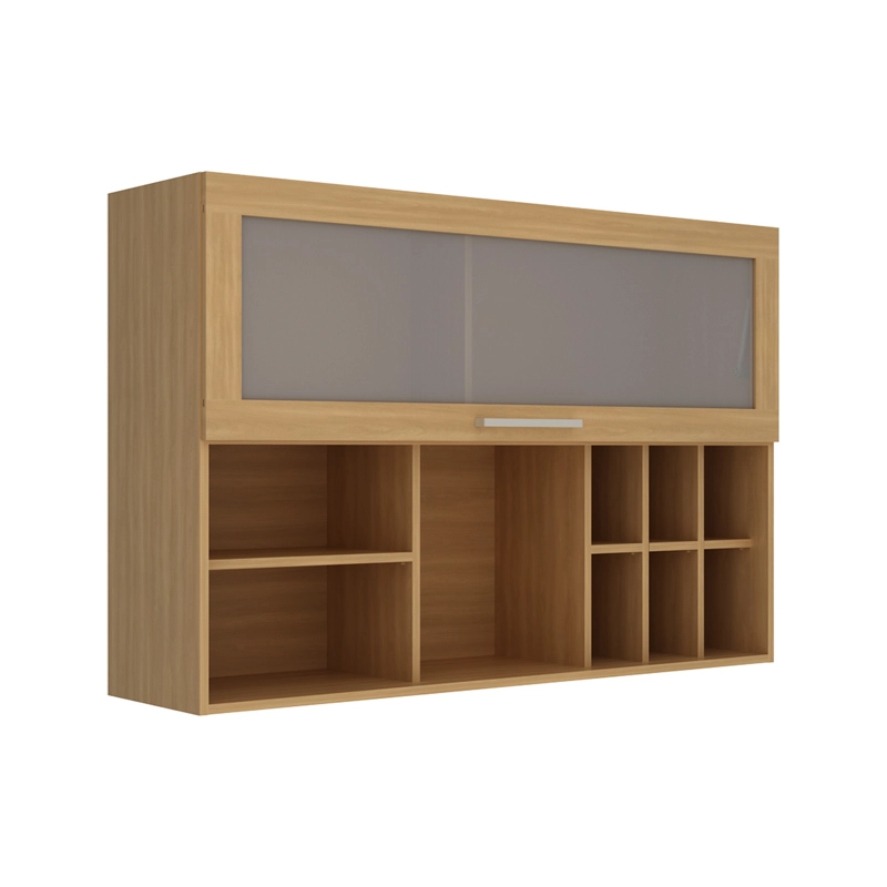 MUEBLE COCINA AEREO DE PARED ALMENDRA 1 PUERTA REVERSIBLE CON VIDRIO - 1