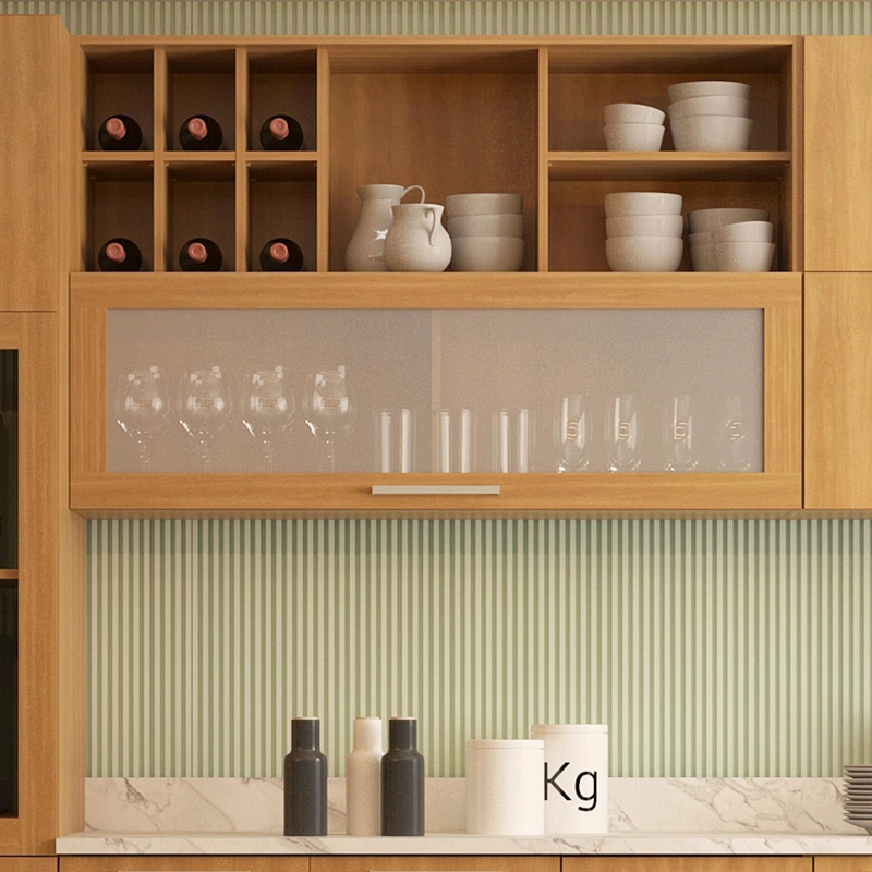 MUEBLE COCINA AEREO DE PARED ALMENDRA 1 PUERTA REVERSIBLE CON VIDRIO - 3
