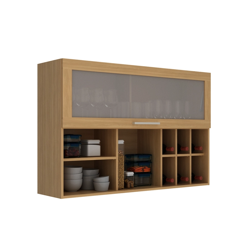 MUEBLE COCINA AEREO DE PARED ALMENDRA 1 PUERTA REVERSIBLE CON VIDRIO - 4