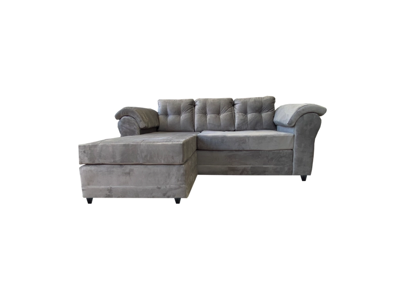 SOFÁ SECCIONAL MUEBLES MPR QUEEN LIBRE DISPOSICIÓN 4 CUERPOS FELPA CAFÉ - 2