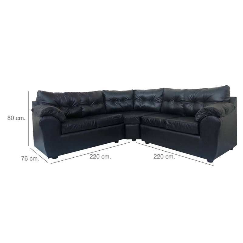 SOFÁ SECCIONAL MUEBLES MPR ALERCE LIBRE DISPOSICIÓN 5 CUERPOS NEGRO PU - 2