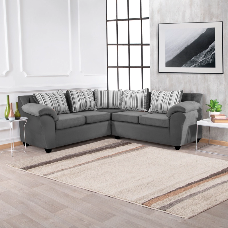 SOFÁ SECCIONAL MUEBLES MPR CATTALEYA DERECHO 5 CUERPOS MADERA PINO FELPA - 1