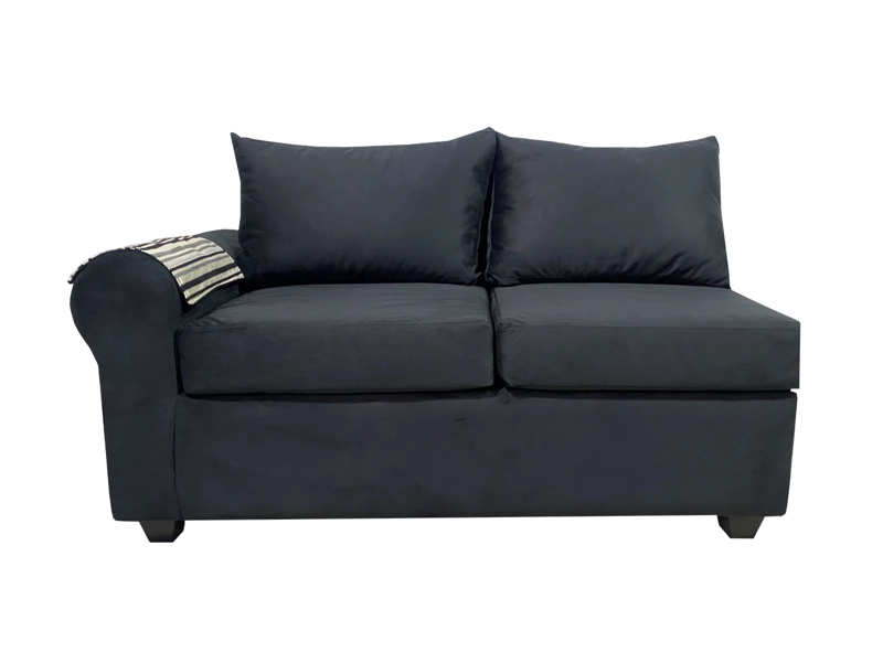 SOFÁ SECC. MUEBLES MPR CALAFATE 5 CUERPOS FELPA NEGRO - 2