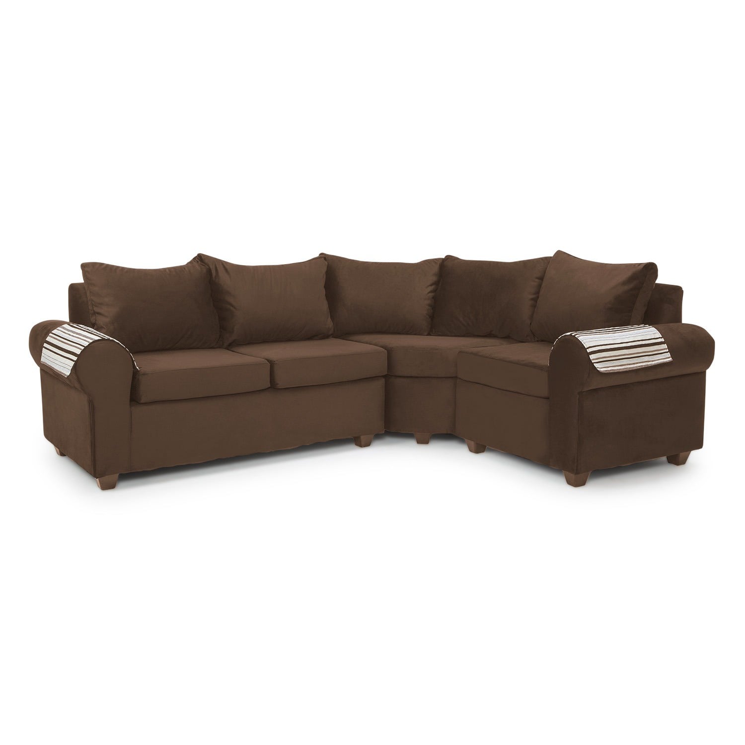 SOFÁ SECC. MUEBLES MPR CALAFATE 5 CUERPOS FELPA NEGRO - 2