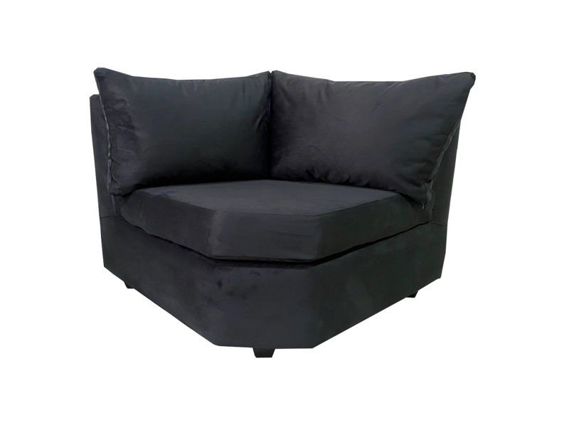 SOFÁ SECC. MUEBLES MPR CALAFATE 5 CUERPOS FELPA NEGRO - 3