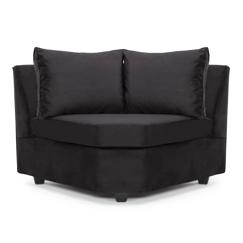 SOFÁ SECC. MUEBLES MPR CALAFATE 5 CUERPOS FELPA NEGRO - 4