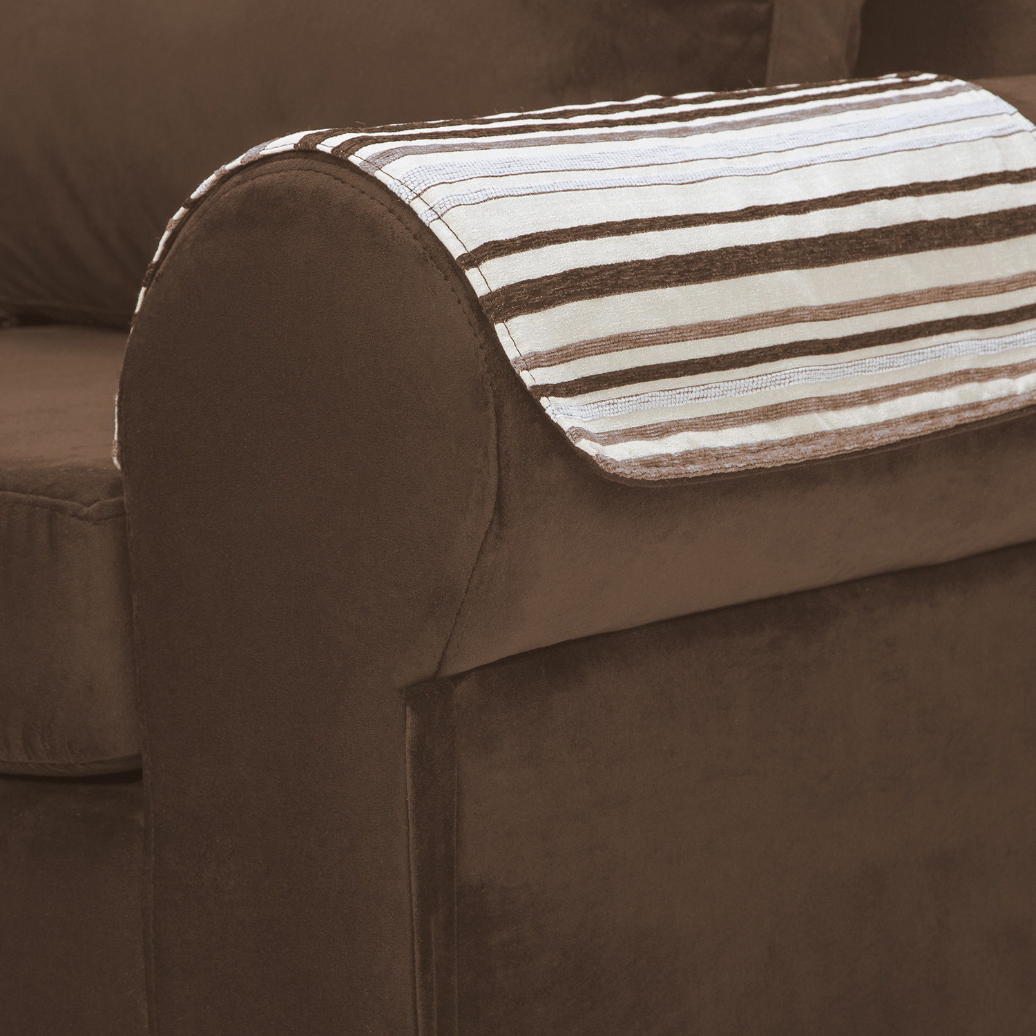SOFÁ SECC. MUEBLES MPR CALAFATE 5 CUERPOS FELPA NEGRO - 6