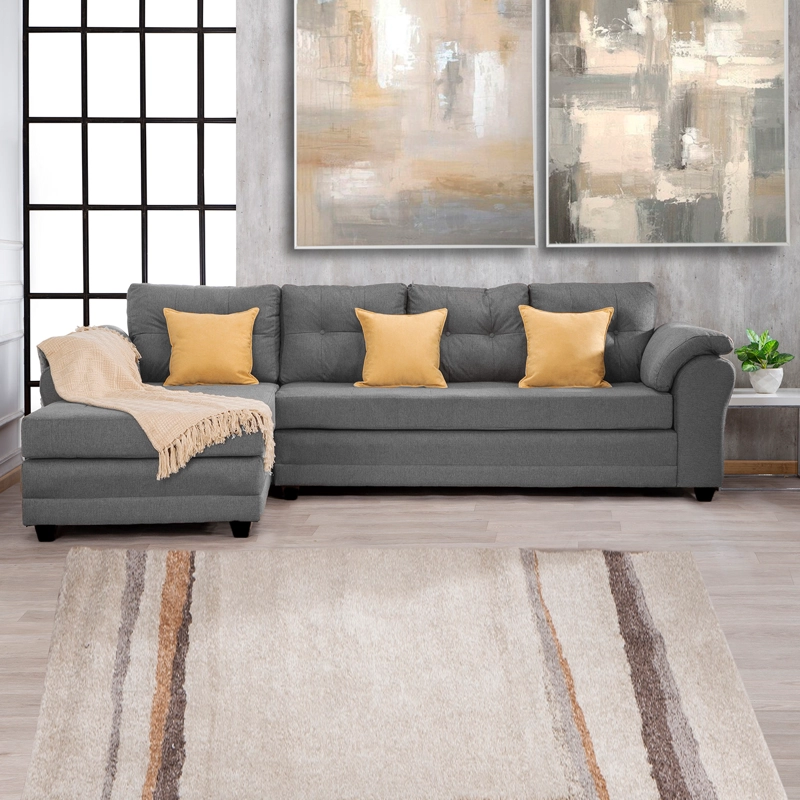 SOFÁ SECCIONAL MUEBLES MPR JOURNEY IZQUIERDO 5 CUERPOS FELPA CAFÉ - 1