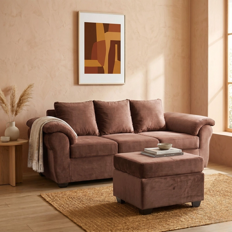 SOFA EZEIZA + POUF FELPA - 1
