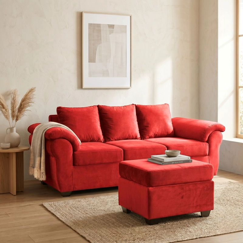 SOFA EZEIZA + POUF FELPA - 1