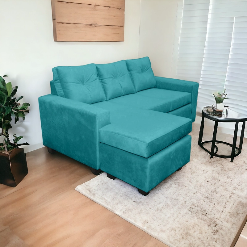 SOFÁ MUEBLES MPR AZALEA 3 CUERPOS FELPA SECCIONAL CALIPSO - 1