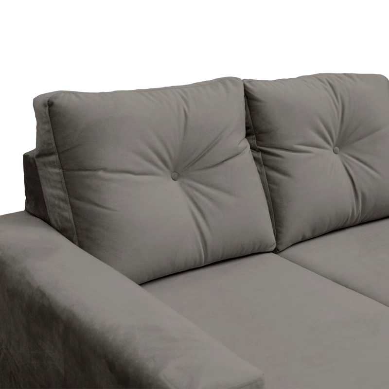 SOFÁ MUEBLES MPR AZALEA 3 CUERPOS FELPA SECCIONAL CALIPSO - 4