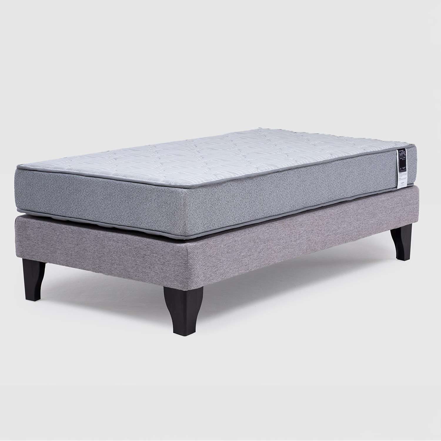 CAMA EUROPEA FEEL 1.5 PLAZA TELA GRIS - 1