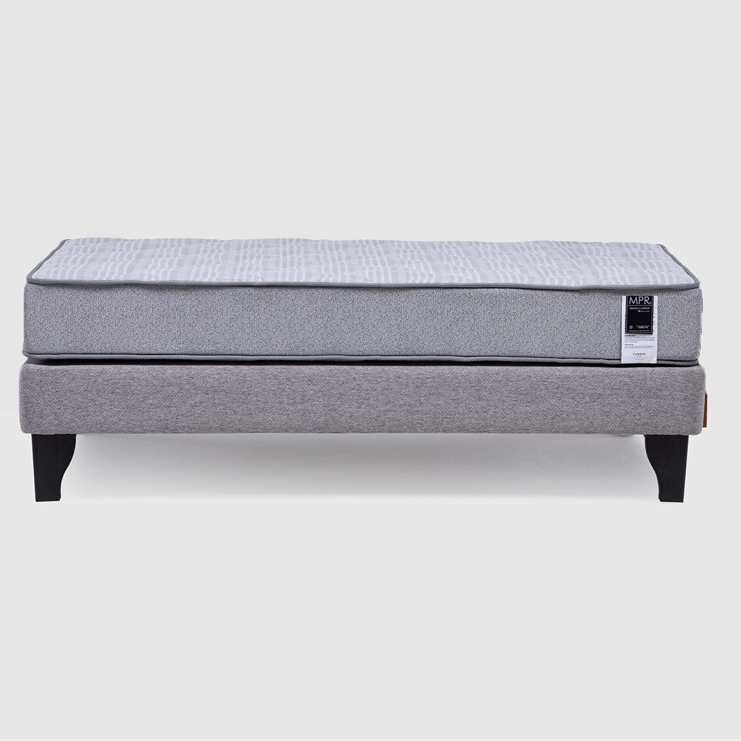 CAMA EUROPEA FEEL 1.5 PLAZA TELA GRIS - 2