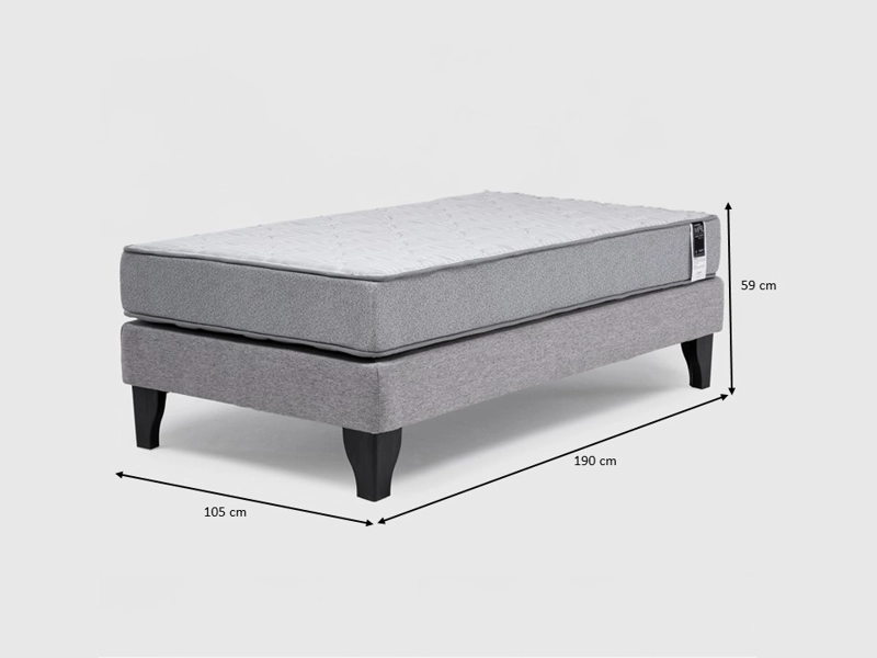 CAMA EUROPEA 1.5 PLAZAS CANNON FEEL BD GRIS - 4