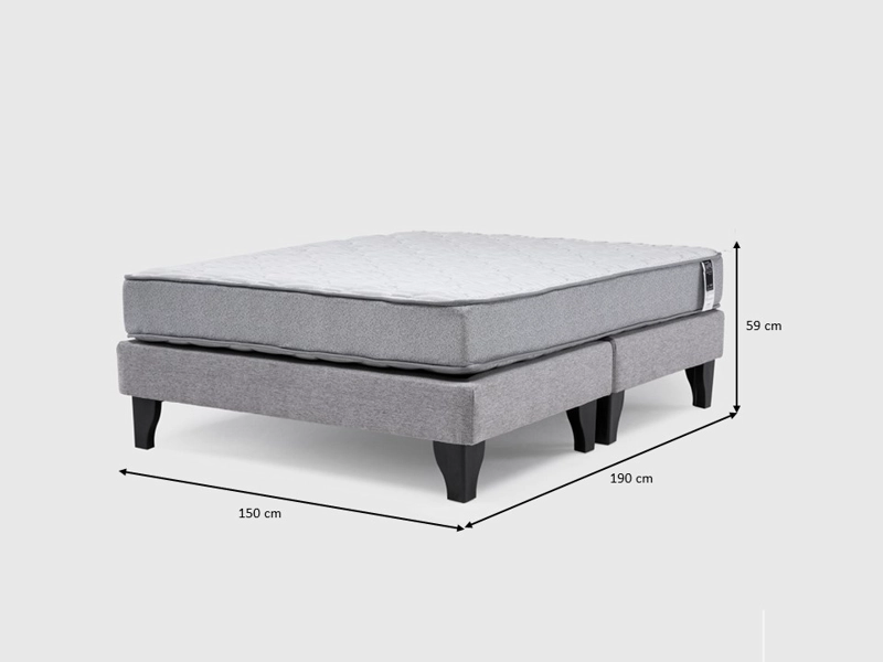 CAMA EUROPEA 2 PLAZAS CANNON FEEL BD GRIS - 4
