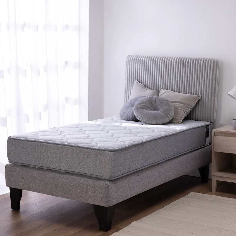 CAMA EUROPEA 1.5 PLAZAS CANNON FEEL BD + RESPALDO REST GRIS - 1