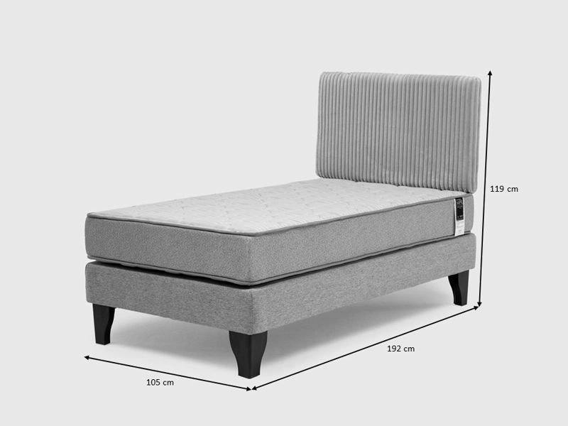CAMA EUROPEA 1.5 PLAZAS CANNON FEEL BD + RESPALDO REST GRIS - 6