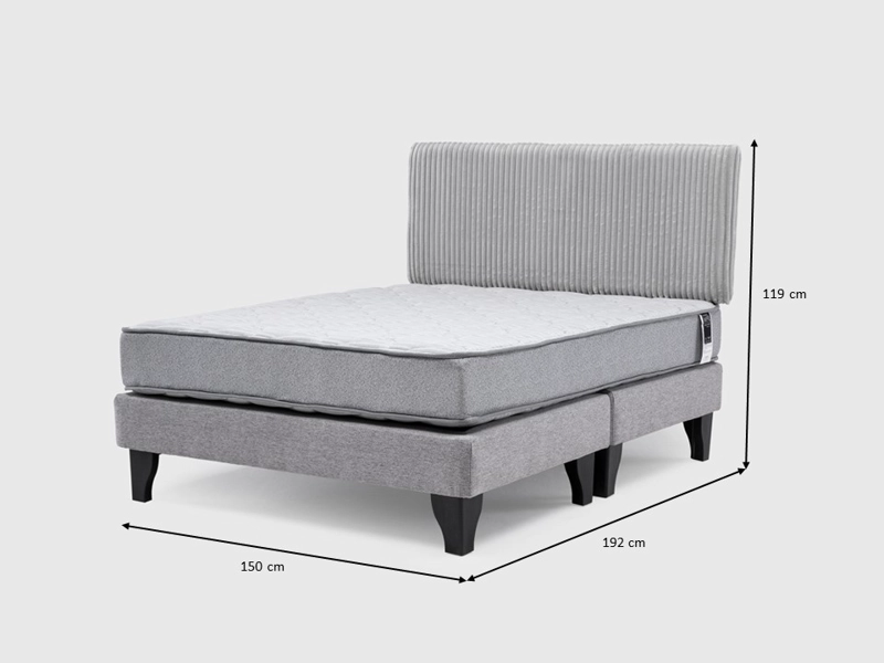 CAMA EUROPEA 2 PLAZAS CANNON FEEL BD + RESPALDO REST GRIS - 7