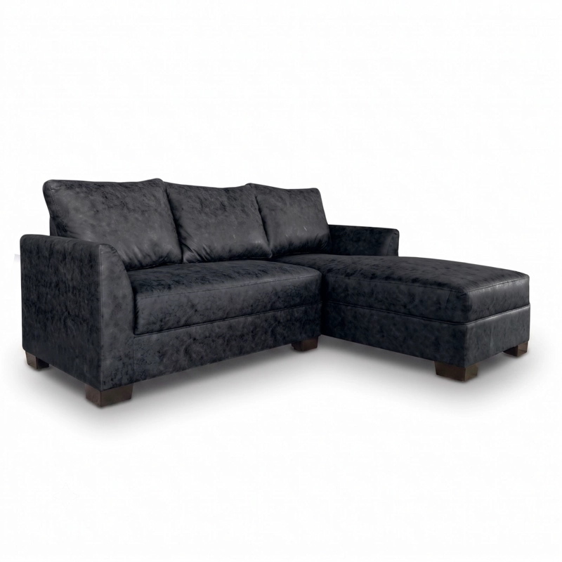 SILLON SECCIONAL DENVER EN L TELA ASPECTO CUERO - DERECHO - 4